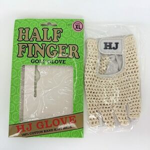 VTG‎ HJ Glove Half Finger Golf Glove Ladies XL Left Hand Cotton Knit Lot of 2